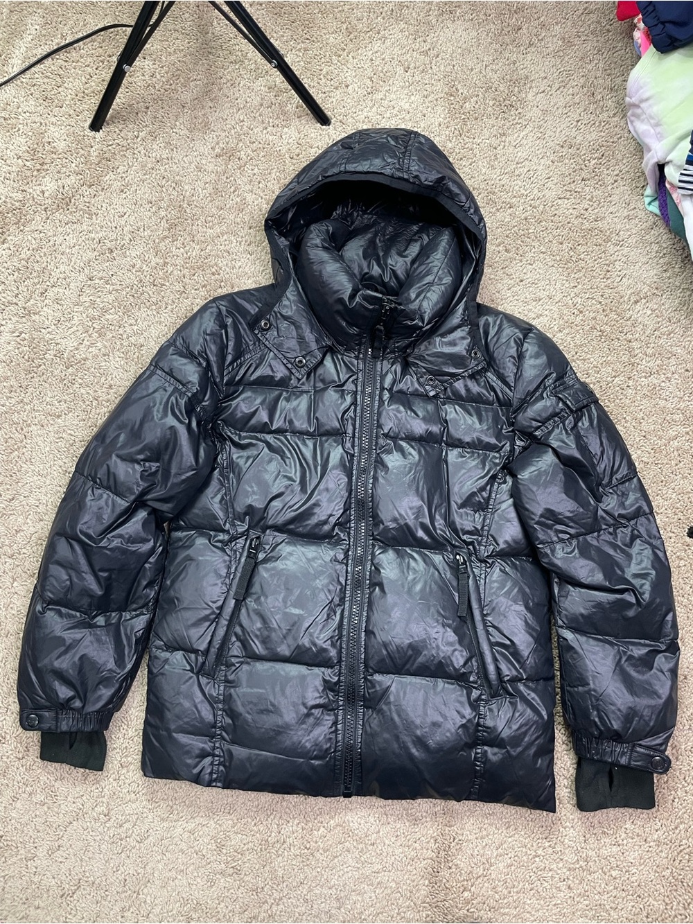 13/NYC Kylie Puffer Black Quilted Down Jacket